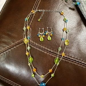 Cute spring earrings and necklace